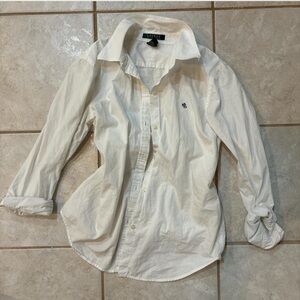 Lauren Ralph Lauren Cream Button-Up Shirt